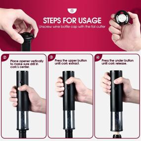 img 3 attached to 🍷 Effortless Wine Opening: Electric Corkscrew Set with Foil Cutter, Vacuum Stopper, and Wine Aerator Pourer - Perfect for Dates, Parties, and Wine Lovers (3 Piece Gift Set)