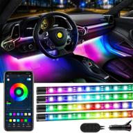 🚗 wixann led car light interior - rgbic 4-piece set: 72 led rainbow music sync car led strip lights with app and control box - multicolor diy scene options - auto under dash interior lights for cars, trucks, and vehicles logo