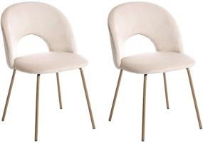 img 3 attached to CangLong Velvet Seat Chair Set: Stylish Metal Legs for Kitchen Dining Room (Set of 2) - Beige