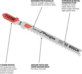 img 2 attached to 🔪 Высокопроизводительные пилки BOSCH T102BF 13 TPI Bi-Metal для чистой резки плексигласа - набор из 3-х штук.