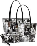 👜 michelle's printed magazine collage women's handbags & wallets – perfect matching set for style-conscious shoppers logo