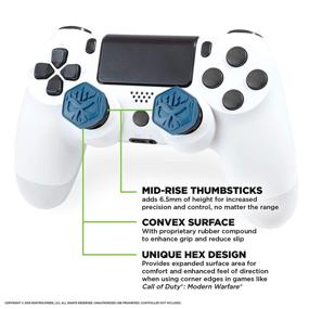 img 3 attached to 🎮 Enhanced PS4 Thumbsticks for Call of Duty Modern Warfare - KontrolFreek Performance Grips, 2 Mid-Rise, Convex, Blue/Black