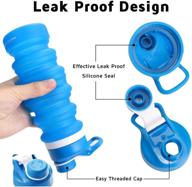 dark blue collapsible water bottles for travel 🌊 cruise, outdoors, sports, camping, hiking, gym, and fitness training логотип