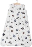 🌙 planetary cotton muslin sleep bag by little unicorn - premium 100% cotton, ultra-soft and lightweight, baby sleep sack, size medium: 6-12 months, easy-to-clean, machine washable, 1.1 tog logo