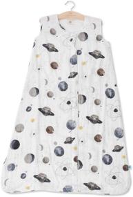 img 4 attached to 🌙 Planetary Cotton Muslin Sleep Bag by Little Unicorn - Premium 100% Cotton, Ultra-Soft and Lightweight, Baby Sleep Sack, Size Medium: 6-12 Months, Easy-to-Clean, Machine Washable, 1.1 TOG