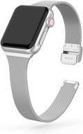 съемный узкий металлический браслет из нержавеющей стали swees для iwatch series 7 6 5 4 3 2 1 se women - черный, шампанское, серебро, розовое золото логотип