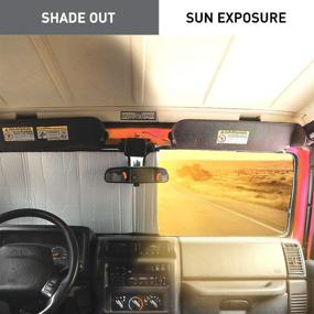 img 2 attached to 🌞 1997-2018 Jeep Wrangler Sun Shade: Triple Laminate Aluminum Foil Sunshade Heat Shield, Silver