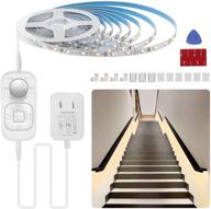 enhance safety and convenience with motion sensor lights: plug-in 🔦 led step lights strip with power timer dimmer and multi-functional controller логотип