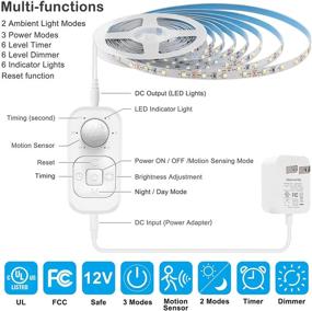 img 1 attached to Enhance Safety and Convenience with Motion Sensor Lights: Plug-in 🔦 LED Step Lights Strip with Power Timer Dimmer and Multi-Functional Controller