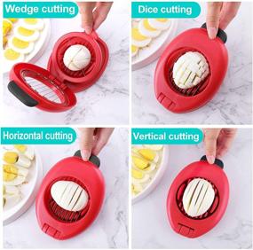 img 2 attached to Egg Slicer for Hard Boiled Eggs - Easy Slice, Wedge, and Dice - Sturdy ABS Body with Stainless Steel Wires - Non-slip Feet - Dishwasher Safe - BPA Free - Vibrant RED