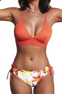 👙 cupshe women's bikini swimsuit with floral print, v-neck lace-up two-piece bathing suit logo