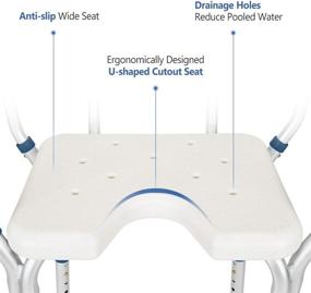 img 2 attached to 🚿 GreenChief Shower Bath Chair: Removable Back, Arms, 300lb Capacity - Assist Grab Bar - Tool Free Shower Seat for Disabled, Seniors & Elderly