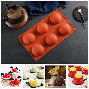 img 3 attached to 🍫 Mirenlife 3-Piece Set of Large 6-Cavity Semi-Sphere Silicone Molds for Hot Chocolate Bomb, Cake, Jelly, Dome Mousse, Pudding, Handmade Soap