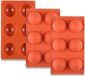 img 4 attached to 🍫 Mirenlife 3-Piece Set of Large 6-Cavity Semi-Sphere Silicone Molds for Hot Chocolate Bomb, Cake, Jelly, Dome Mousse, Pudding, Handmade Soap