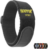 ivappon nylon sport watch strap with hook loop fastening - 18mm 20mm black blue watchband logo