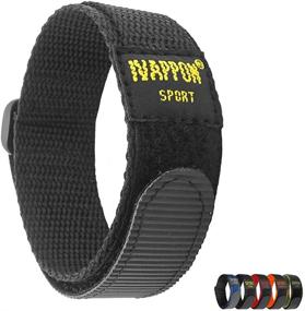 img 4 attached to IVAPPON Nylon Sport Watch Strap with Hook Loop Fastening - 18mm 20mm Black Blue Watchband