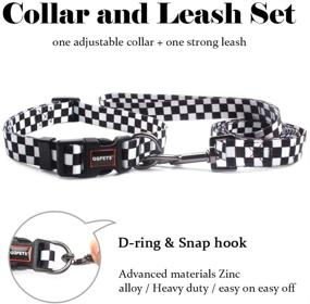 img 3 attached to 🐾 Personalized Dog Collar Leash Set - Adjustable QQPETS Basic Collar Leash with Handle for Puppy Small Medium Large Dogs - Ideal for Training, Walking, Running - Black and White Pattern