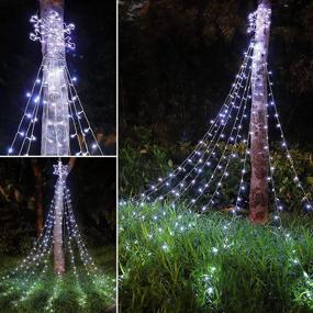 img 2 attached to 🎄 340 LED Star Topper Outdoor Christmas Decoration Lights with 9 Light Strings - 8 Lighting Modes for Yard, New Year, Wedding, Party – Bright White Snowflake Tree Wrap Lights