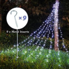 img 1 attached to 🎄 340 LED Star Topper Outdoor Christmas Decoration Lights with 9 Light Strings - 8 Lighting Modes for Yard, New Year, Wedding, Party – Bright White Snowflake Tree Wrap Lights