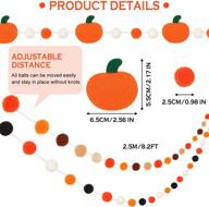 🍁 татуо 3-х элементная гирлянда осенних шаров: праздничный гирлянда из шерстяных помпонов для благодарственного дня и осеннего декора. логотип