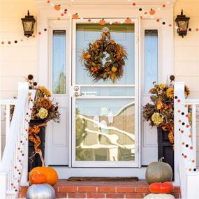 img 2 attached to 🍁 Tatuo 3-Piece Fall Ball Garland: Festive Wool Pom Pom Banner for Thanksgiving and Autumn Decorations