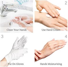 img 2 attached to FRISK Premium Cotton Gloves for Moisturizing Eczema, 20 Pairs for Overnight Bedtime, SPA Therapy, Inspection - White