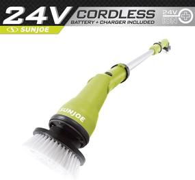 img 3 attached to 💧 Efficient Cleaning with Sun Joe 24V-PWSCRB-LTW Spin Scrubber Brush Kit: Includes 1.3-Ah Battery + Quick Charger