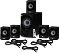 goldwood aa5172 home theater 5.1 bluetooth speaker system with usb & 5 extension cables, black - acoustic audio logo