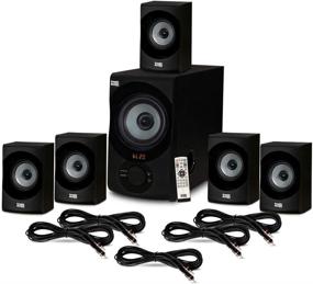 img 4 attached to Goldwood AA5172 Home Theater 5.1 Bluetooth Speaker System with USB & 5 Extension Cables, Black - Acoustic Audio