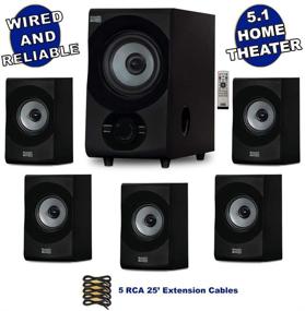 img 3 attached to Goldwood AA5172 Home Theater 5.1 Bluetooth Speaker System with USB & 5 Extension Cables, Black - Acoustic Audio