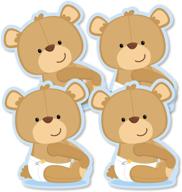 diy baby shower party essentials - set of 20 baby boy teddy bear decorations logo
