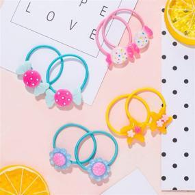 img 1 attached to 🎀 Fun and Functional Set of 80 Girls Cartoon Elastic Hair Ties - Perfect for Ponytails and Hairstyles!