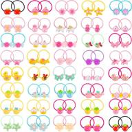 🎀 fun and functional set of 80 girls cartoon elastic hair ties - perfect for ponytails and hairstyles! logo