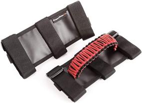 img 3 attached to 🚗 JEEMAK Grab Handle Kit, Paracord, Red/Black; 55-Present Jeep CJ/Wrangler/Gladiator