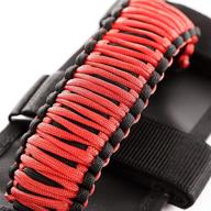 🚗 jeemak grab handle kit, paracord, red/black; 55-present jeep cj/wrangler/gladiator logo