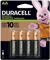 🔋 прочные и долговечные перезаряжаемые батарейки duracell aa nimh - набор из 4 штук, 2500 мач логотип