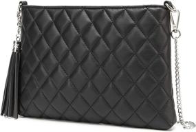 img 4 attached to 👜 Quilted Lightweight Crossbody Wristlet for Women - Handbags & Wallets