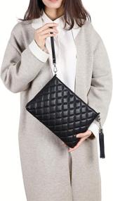 img 1 attached to 👜 Quilted Lightweight Crossbody Wristlet for Women - Handbags & Wallets