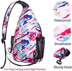 img 1 attached to MOSISO Backpack Crossbody Shoulder Abstract