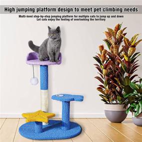 img 2 attached to 🐱 Sasapet Adorable Cat Scratching Post with Natural Sisal - Climbing Activity Cat Tree Cat Scratcher Tower - Interactive Toys for Cats and Kittens