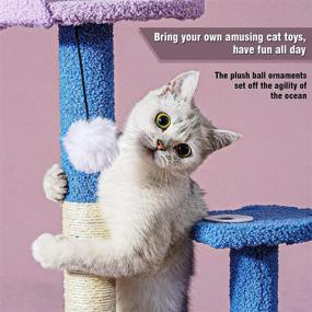 img 1 attached to 🐱 Sasapet Adorable Cat Scratching Post with Natural Sisal - Climbing Activity Cat Tree Cat Scratcher Tower - Interactive Toys for Cats and Kittens