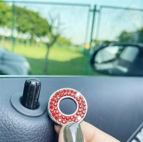 img 1 attached to Pikki Bling Red Car Door Lock Accessories Women Door Lock Bling Inner Car Stickers For C Class Accessories (Red)