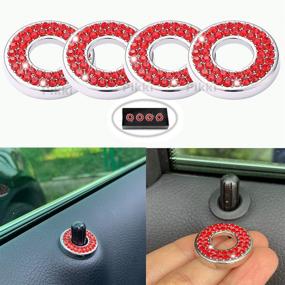img 4 attached to Pikki Bling Red Car Door Lock Accessories Women Door Lock Bling Inner Car Stickers For C Class Accessories (Red)