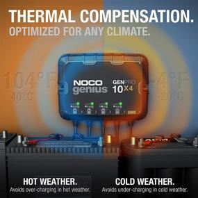 img 1 attached to 🔋 NOCO Genius 4-Bank Marine Charger GENPRO10X4 - 40A (10A Per Bank), Fully-Automatic Smart 12V Onboard Battery Charger, Maintainer, Desulfator & Temperature Compensator
