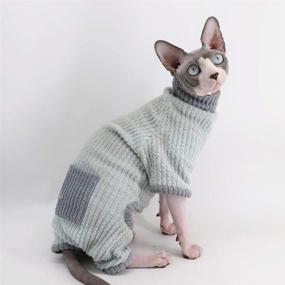 img 1 attached to 🐱 Sphynx Cat Winter Clothes: Stylish Four Leg Hoodie Jumpsuit for Warmth and Comfort - High Collar Coat, Pajamas, Shirts, and Sweaters for Hairless Cats and Small Dogs