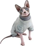 🐱 sphynx cat winter clothes: stylish four leg hoodie jumpsuit for warmth and comfort - high collar coat, pajamas, shirts, and sweaters for hairless cats and small dogs logo