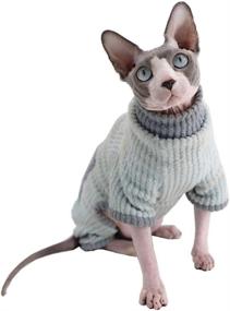 img 4 attached to 🐱 Sphynx Cat Winter Clothes: Stylish Four Leg Hoodie Jumpsuit for Warmth and Comfort - High Collar Coat, Pajamas, Shirts, and Sweaters for Hairless Cats and Small Dogs