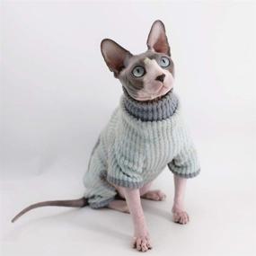 img 2 attached to 🐱 Sphynx Cat Winter Clothes: Stylish Four Leg Hoodie Jumpsuit for Warmth and Comfort - High Collar Coat, Pajamas, Shirts, and Sweaters for Hairless Cats and Small Dogs