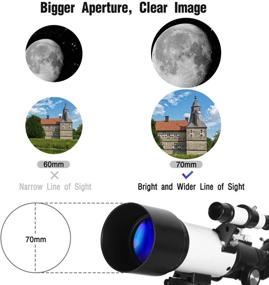 img 2 attached to 🔭 Premium Adults' Telescope Kit: 70mm Aperture, 400mm AZ Mount, Fully Multi-Coated Optics & Accessories - Ideal for Beginners!