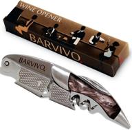 🍷 barvivo professional waiter's corkscrew - essential beer and wine bottle opener for waiters, sommeliers, and bartenders worldwide. crafted with stainless steel and sleek black resin. logo